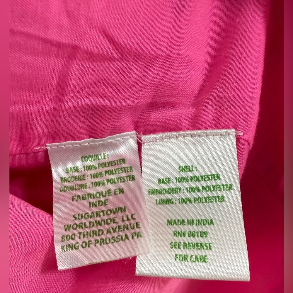 Lilly Pulitzer Michela Eyelet Babydoll Cami in Hot Pink Hottie Dottie Size 6 - Picture 9 of 10